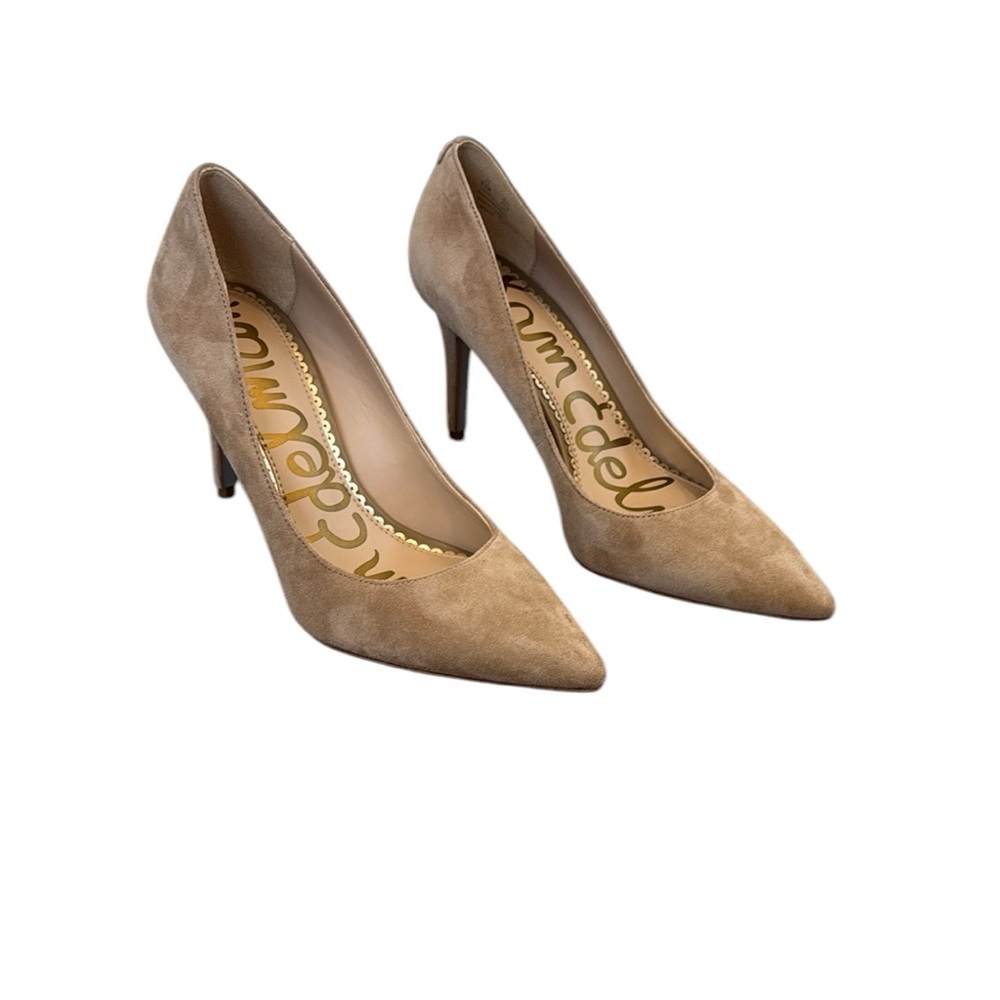 Sam Edelman Hazel suede oatmeal tan beige office career classic party pumps 5.5